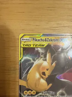 Pokemon Pikachu & Zekrom GX TCG Sun & Moon Team Up Holo Ultra Rare Card 33/181 - Image 3