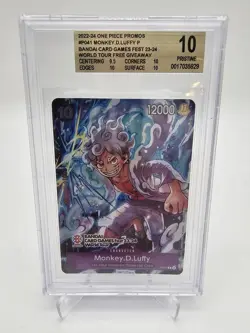 BGS 10 Pristine One Piece Monkey D Luffy P-041 LA Bandai Card Festival 2023/2024 - Image 1