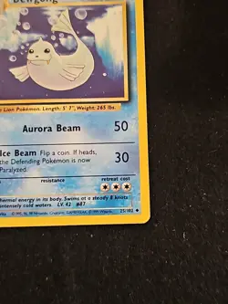 Pokemon TCG Dewgong Base Set 025/102 1995 Regular Card LP - Image 4