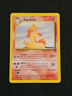 Pokemon TCG Rapidash Jungle 44/64 Unlimited Uncommon Card LP Condition - Image 1