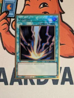 Raigeki MGED-EN038 1st Edition - Premium Gold Rare – Near Mint | Yu-Gi-Oh! TCG - Image 1