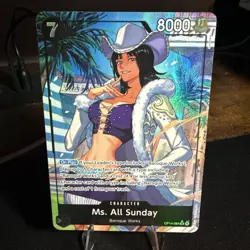 One Piece CCG Ms All Sunday Op04-084 Sr Alt Art Pack to Sleeve Fresh NM English - Image 1