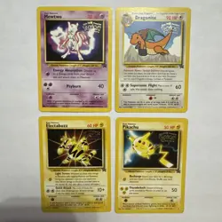 Pokemon First Movie Promo Card Lot Dragonite Mewtwo Pikachu Nintendo - 1999 - Image 1