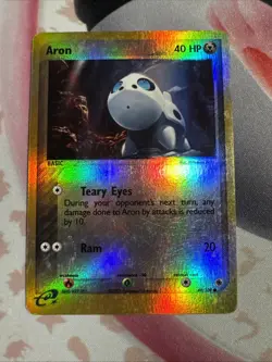 Aron 49/109 Ruby and Sapphire Reverse Holo NM/LP Pokemon Card - Image 1