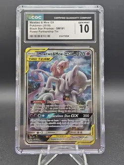 CGC 10 GEM MINT Mewtwo & Mew GX 2019 Black Star Promos SM191 Pokemon Card - Image 1