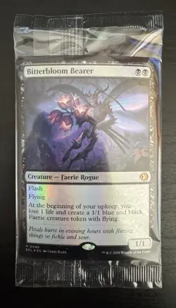 Bitterbloom Bearer Lorwyn Eclipsed Foil Sealed Prerelease Promo MTG 0088 Mythic - Image 1