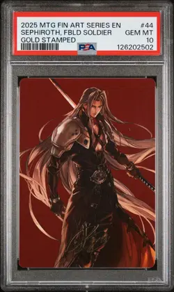 PSA 10 Final Fantasy MTG Gold Stamp Signature Cloud Ex Soldier Sephiroth Fabled - Image 4