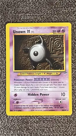 Pokemon TCG Unown x Neo Destiny WOTC Unlimited Rare Non-Holo 52/105 LP/NP - Image 1
