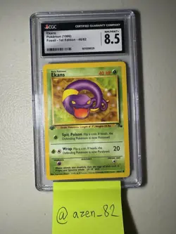 Ekans 46/62 -Fossil 1st Edition - CGC 8.5- 1999 Pokemon - Image 1