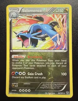 2013 Pokemon Black & White Plasma Blast Salamence Reverse Holo #64/101 - Image 3