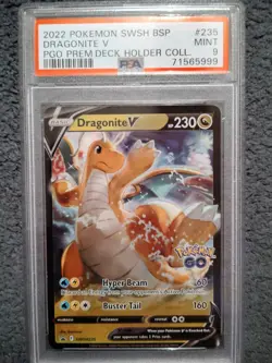 Pokemon TCG - SWSH235 Dragonite V Pokemon Go - PSA 9 MINT - Image 1