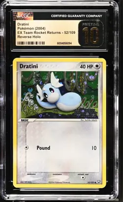 pokemon Dratini Team Rocket Returns 52/109 Reverse Holo Stamped CGC Pristine 10 - Image 1