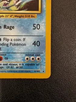 Pokemon TCG Gyarados Base Set 6/102 Holo 1999-2000 Wizards Base Set Copyright... - Image 2