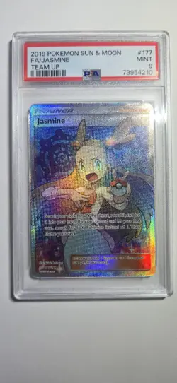 Pokemon TCG Jasmine Full Art Ultra Rare Holo Sun & Moon Team Up 177/181 PSA 9 - Image 1