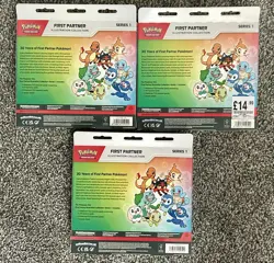 X3 Pokemon First Partner Illustration Collection Series 1 Booster Pack Sealed UK - Image 2