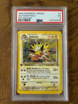 1999 Pokemon Jungle 1st Edition #4 Jolteon-Holo PSA 5 Excellent TCG 4/64 - Image 1