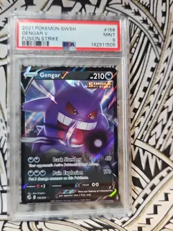 Gengar V POKEMON 2021 Fusion Single Strike #156 PSA 9 Mint (505) Free Shipping - Image 1