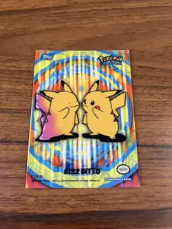 Pokemon Topps TV Animation Series 2 Ditto (Pikachu) Stick On 5 Of 10 (2000) - Image 1