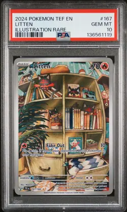 Pokemon Temporal Forces Litten 167 PSA 10 - Image 1
