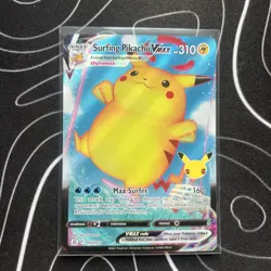 Pokemon Surfing Pikachu VMAX Ultra Rare Holo 009/025 Celebrations 310 HP Max Su… - Image 1