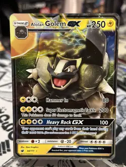 Pokemon Alolan Golem GX 34/111 Crimson Invasion Ultra Rare Holo NM - Image 2