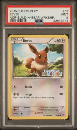 PSA 9 MINT Eevee 63/98 Build A Bear Exclusive Stamped Promo Pokemon TCG 2015 - Image 1