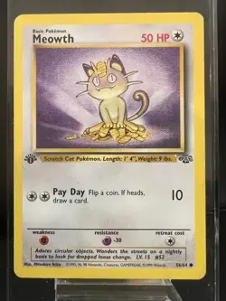 Pokemon TCG Jungle Meowth 1st Edition 56/64 Common - Image 1