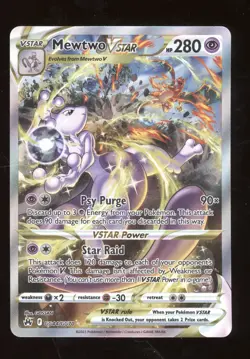 2023 Pokemon SWSH Crown Zenith Mewtwo VSTAR Special Illustration Rare #GG44/GG70 - Image 1