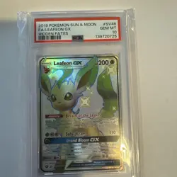 PSA 10 2019 Pokemon S & M Hidden Fates #SV46 Leafeon Gx FA GEM MINT - Image 1