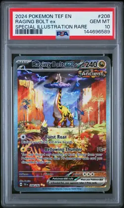 Raging Bolt EX 208/162 Special Illustration Rare Pokemon PSA 10 *589 - Image 1