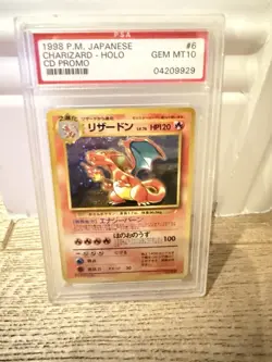 Pokemon TCG PSA 10 GEM MINT 1998 Japanese CD Promo Charizard Holo #6 - Image 1