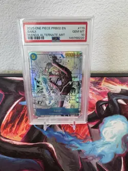 2025 One Piece PRB02 EN #119 Sanji Manga Alternate Art PSA 10 GEM MINT - Image 1
