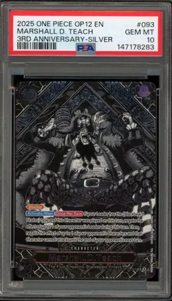 One Piece CCG Marshall.D.Teach 3rd Anniversary Silver OP09-093 PSA 10 Gem Mint - Image 1