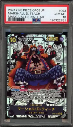 One Piece CCG Marshall.D.Teach Japanese Manga Alternate Art OP09-093 PSA 10 - Image 1