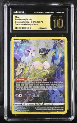 CGC Pristine 10 Mew GG10/GG70 Holo Crown Zenith Pokemon Card - Image 1
