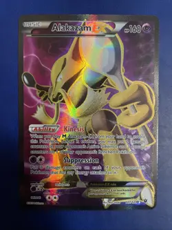Alakazam EX 117/124 Fates Collide Ultra Rare Full Art Pokemon TCG Card LP - Image 1