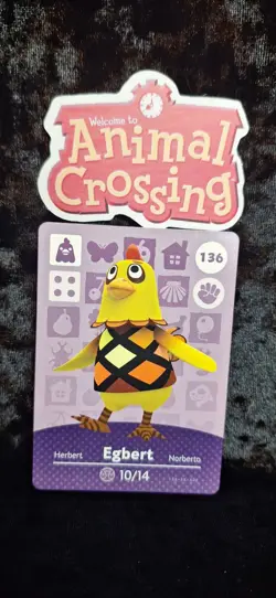 Animal Crossing Nintendo Amiibo Card Egbert #136 Regular Card Stock Authentic - Image 1