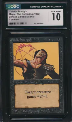 Alpha Unholy Strength CGC 10 Graded Magic MTG (4002) -magicgraders- - Image 1