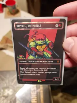 Raphael, the Muscle (0091) (Borderless) (Surge Foil) Commander: TMNT. Pixel ! - Image 1