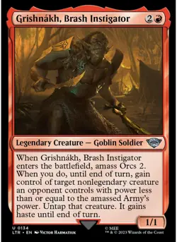 Grishnakh, Brash Instigator 134 MTG NM - ltr - Image 1