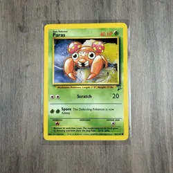Pokemon PARAS 85/130 - VINTAGE WOTC Pokemon Card - BASE SET 2 Common TCG - Image 1