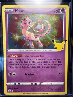 Mew 11/25 SWSH Celebrations Holo Rare Pokemon TCG Card - Image 1
