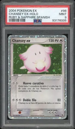 2004 Pokemon SPANISH Ruby & Sapphire Chansey EX Holo 96/109 PSA 9 MINT - Image 1