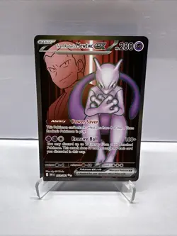 Pokemon TCG Team Rockets Mewtwo EX 213/182 Full Art Ultra Rare Near Mint English - Image 1