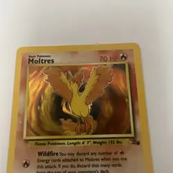 Pokemon TCG Moltres 12/62 Fossil Holo Rare Unlimited English 1999 - Image 2