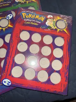 Vintage 1999 POKEMON Battling Coin Game Coin Holder 3pk Hasbro NEW Sealed R G B - Image 2