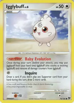 Igglybuff 70/106 Great Encounters Common regular NM Pokemon TCG - Image 1