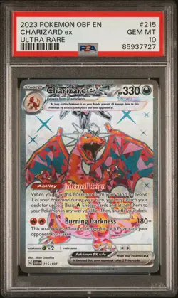 Pokemon Charizard EX Scarlet Violet Obsidian Flames #215/197 PSA 10 Gem Mint - Image 1