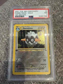 Pokemon 2001 Neo Discovery 1ST Edition FORRETRESS #21 PSA 8 RARE HOLO - Image 1