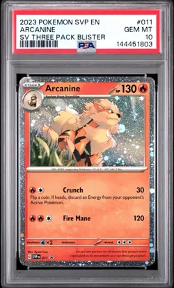 2023 POKEMON SVP EN-SV BLACK STAR PROMO #011 ARCANINE PSA 10 - Image 1